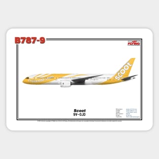 Boeing B787-9 - Scoot (Art Print) Sticker